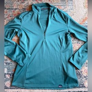 PATAGONIA Large Capilene mid weight Zip Pullover Baselayer green women’s medium